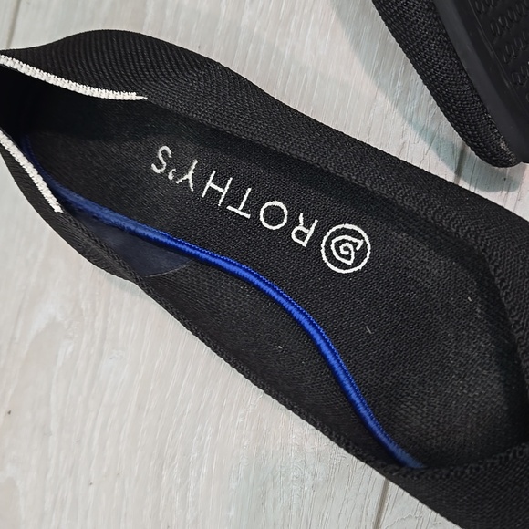 Rothy's Black Women's The Pointed Toe Knit Flats Shoes Sz 9 - Picture 11 of 12